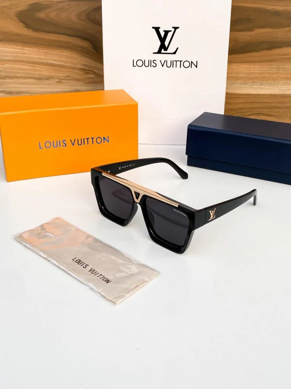 Black Gold Square Sunglasses For Men