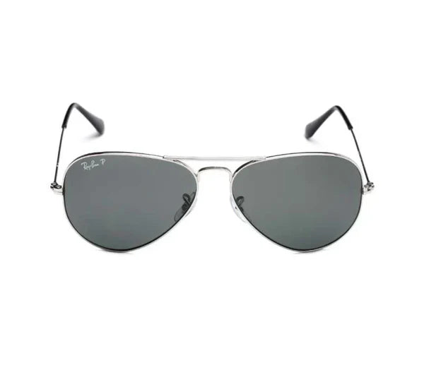 Aviator Classic Silver Black UV-400 Sunglasses