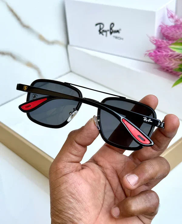 METAL FULL BLACK UV SUNGLASSES