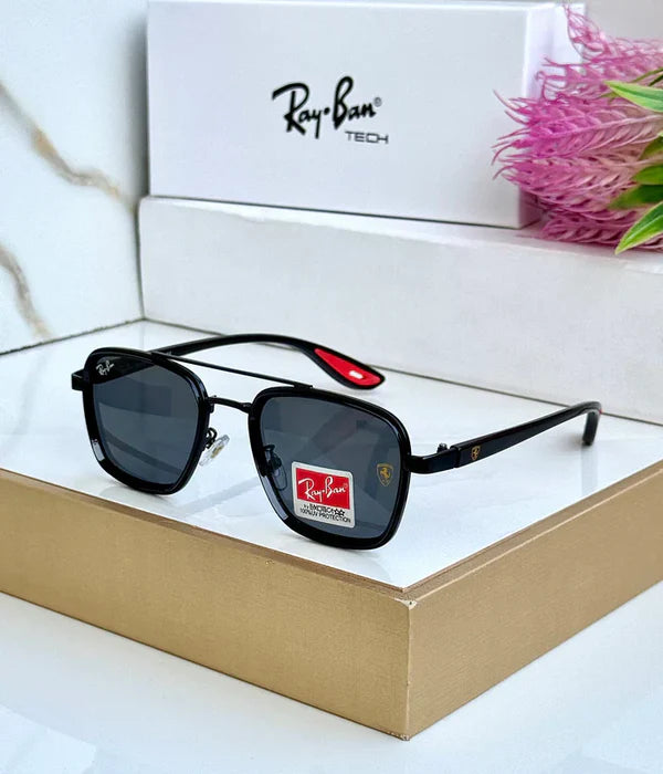 METAL FULL BLACK UV SUNGLASSES
