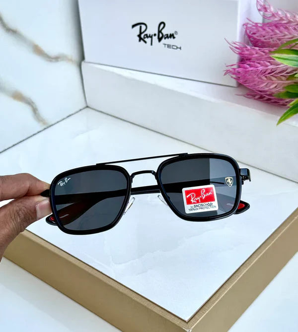 METAL FULL BLACK UV SUNGLASSES