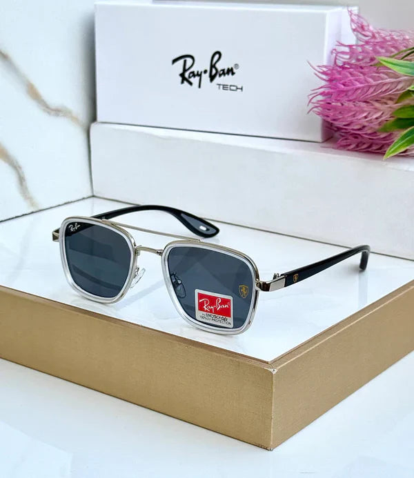 METAL BLACK SILVER WHITE BLACK SUNGLASSES