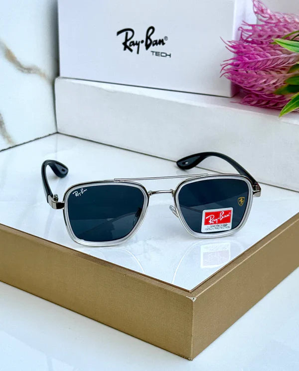 METAL BLACK SILVER WHITE BLACK SUNGLASSES