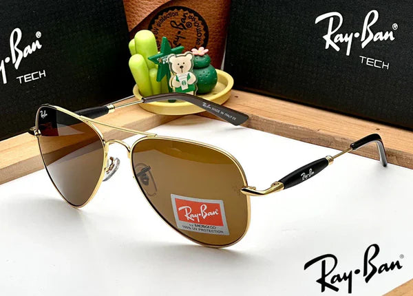 GOLD BROWN UV-400 MEN SUNGLASSES
