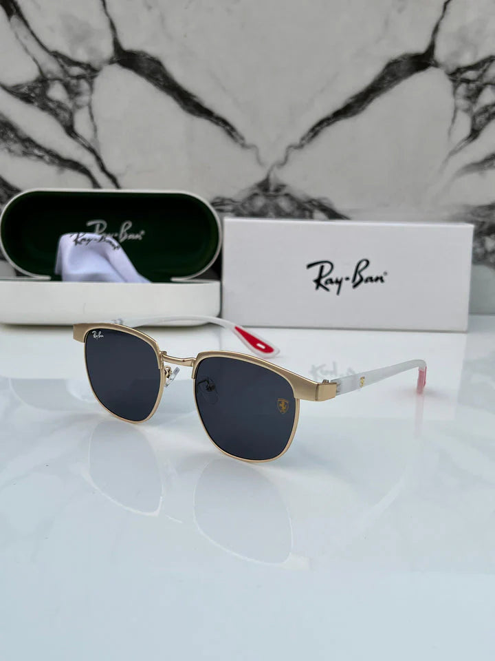 Gold White UV Protection Sunglasses
