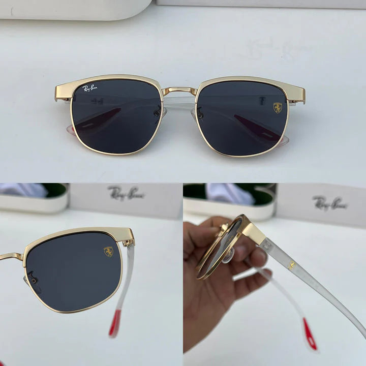 Gold White UV Protection Sunglasses