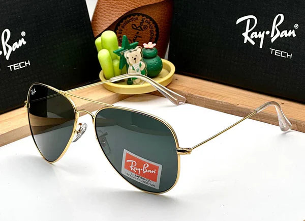 Aviator Classic Gold Black UV-400 Sunglasses