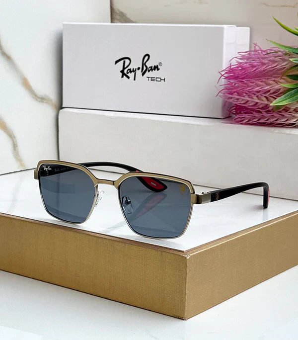 METAL SILVER BLACK UV-400 SUNGLASSES