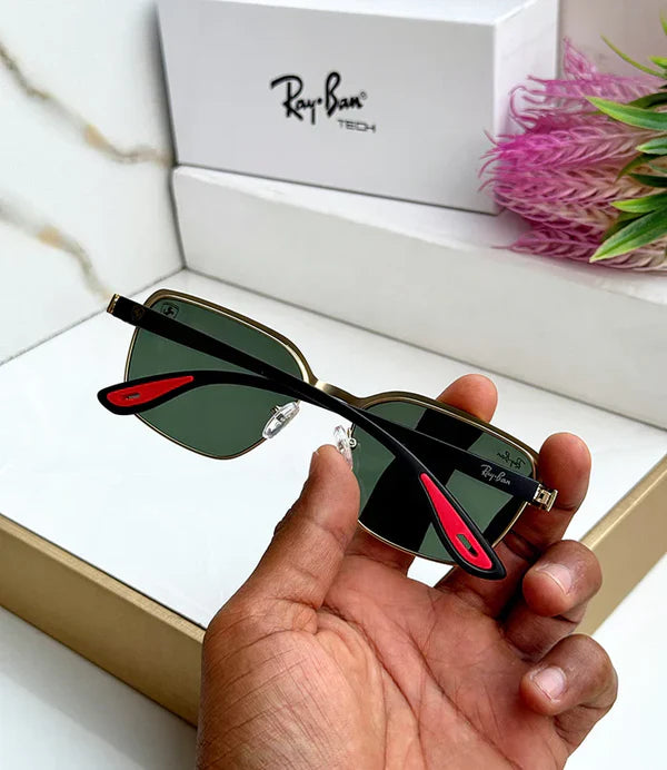 METAL GOLD GREEN MEN SUNGLASSES