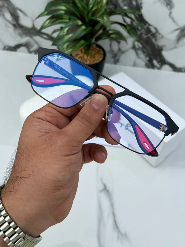 METAL BLACK BLUE CUT UV SUNGLASSES