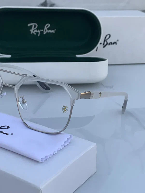 METAL WHITE BLUE CUT SUNGLASSES