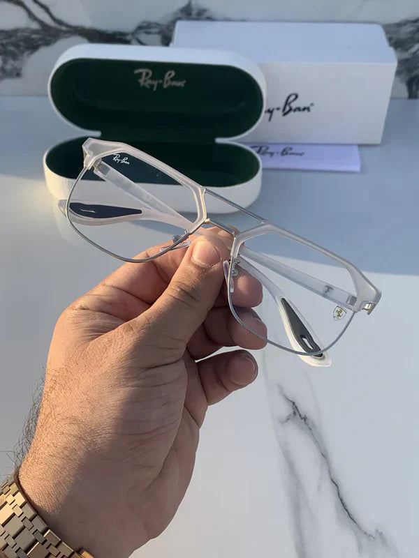 METAL WHITE BLUE CUT SUNGLASSES