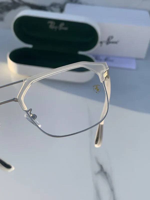 METAL WHITE BLUE CUT SUNGLASSES