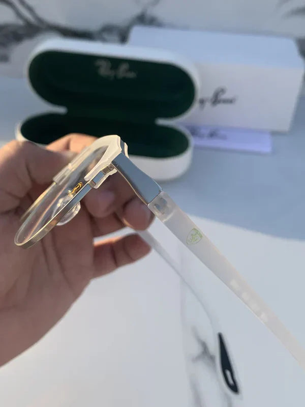 METAL WHITE BLUE CUT SUNGLASSES