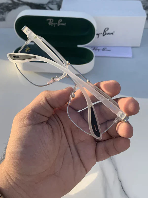METAL WHITE BLUE CUT SUNGLASSES