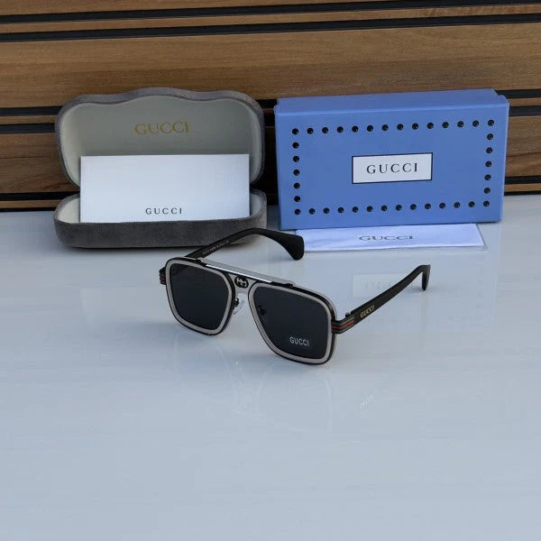 Transparent Black Square Sunglasses