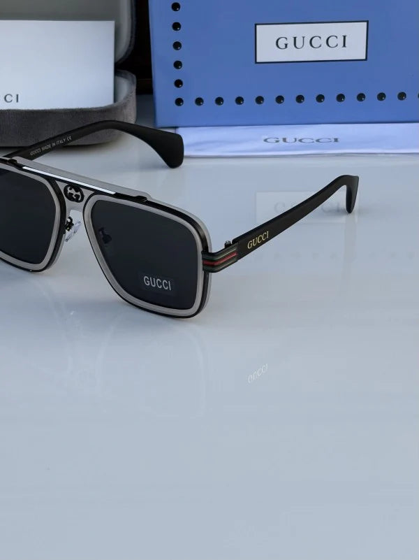 Transparent Black Square Sunglasses