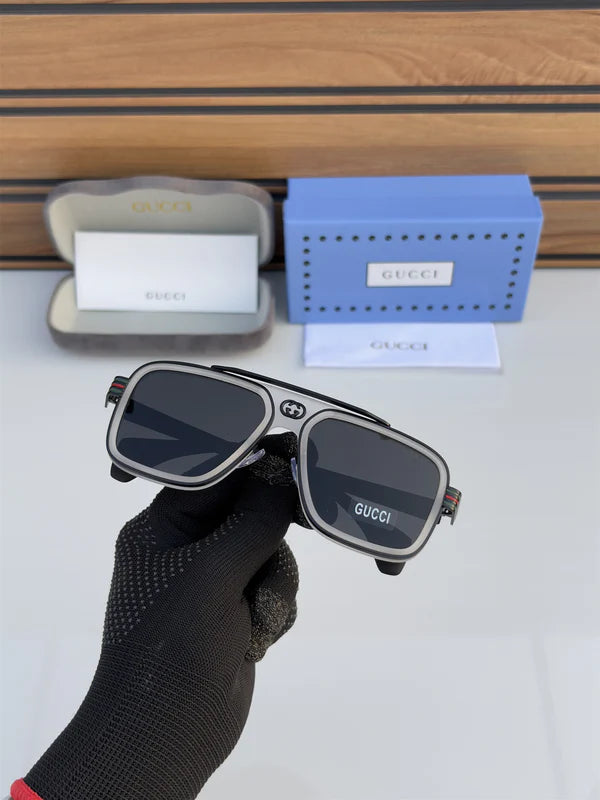 Transparent Black Square Sunglasses