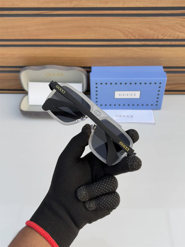 Transparent Black Square Sunglasses