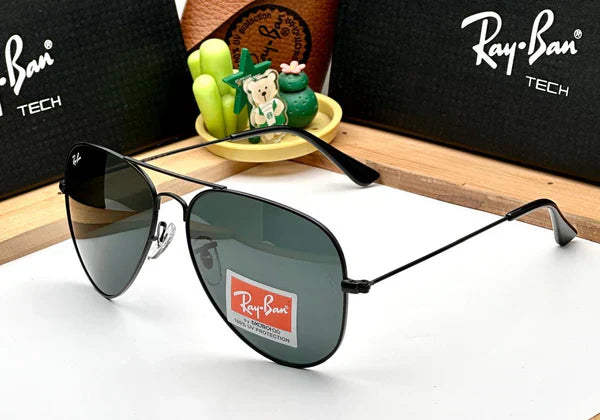 Aviator Classic Black Black UV-400 Sunglasses