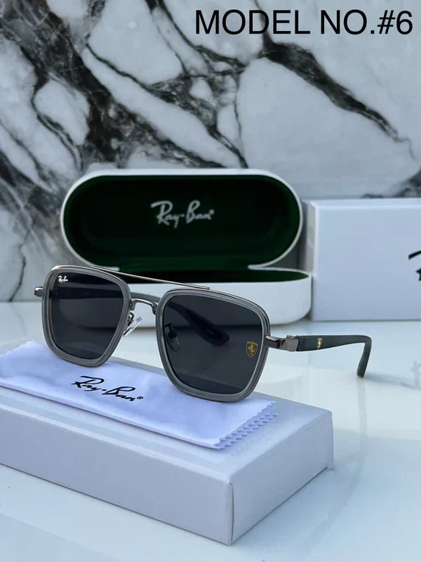 METAL GREY BLACK UV-400 SUNGLASSES