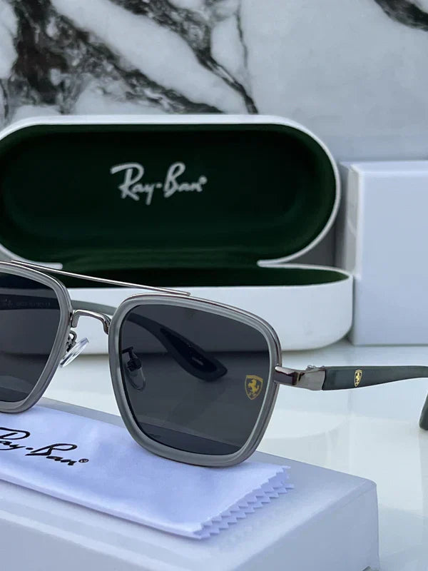METAL GREY BLACK UV-400 SUNGLASSES