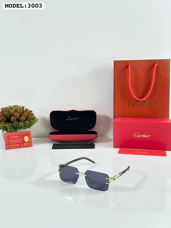 Gold & Black Square Men Sunglasses