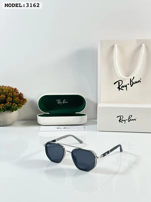 Grey Square UV Protected Men Sunglasses